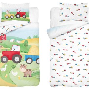 Pościel bambusowa dziecięca 90×120 z czerwonym traktorem – Baby Bamboo 959229