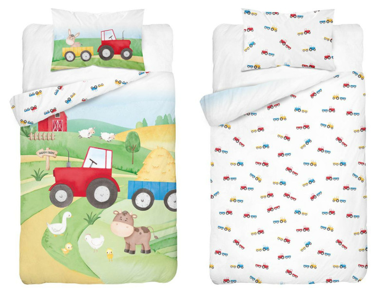 Pościel bambusowa dziecięca 90x120 z czerwonym traktorem – Baby Bamboo 959229