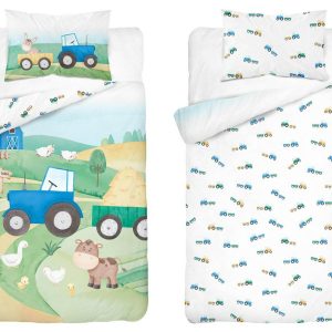 Pościel bambusowa dziecięca 90×120 z niebieskim traktorem – Baby Bamboo 959249