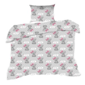 Pościel bawełniana 110×140 misie szara różowa Kids 24 z poszewką 40×60 1066035 Pościel bawełniana 110×140 misie szara różowa Kids 24 z poszewką 40×60 1066035