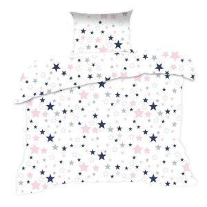 Pościel bawełniana 140×200 363K gwiazdki biała różowa Kids 24 1066053 Pościel bawełniana 140×200 363K gwiazdki biała różowa Kids 24 1066053