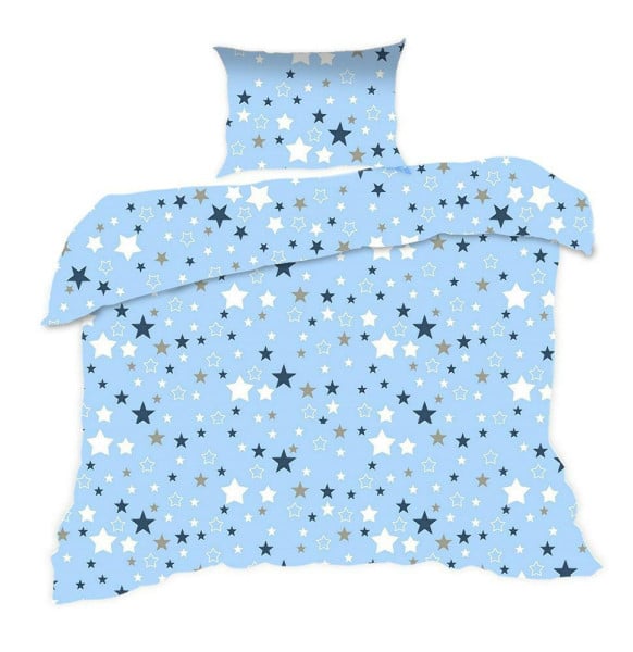 Pościel bawełniana 140x200 364K gwiazdki niebieska Kids 24 1066047