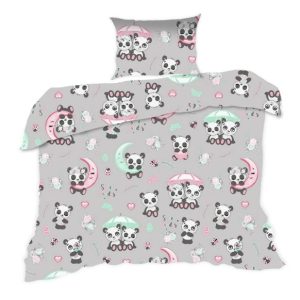 Pościel bawełniana 140×200 670K pandy szara kolorowa Kids 24 1067320 Pościel bawełniana 140×200 670K pandy szara kolorowa Kids 24 1067320