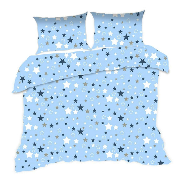 Pościel bawełniana 160x200 364K gwiazdki niebieska Kids 24 1066039