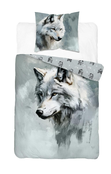 Pościel bawełniana 160x200 Cotton Junior 5699A wilk szara 1065752