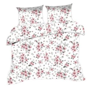 Pościel bawełniana 160×200 kwiaty biała różowa 1436N Classic 1066141 Pościel bawełniana 160×200 kwiaty biała różowa 1436N Classic 1066141
