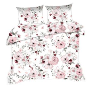 Pościel bawełniana 160×200 kwiaty biała różowa 1474N Classic 1066150 Pościel bawełniana 160×200 kwiaty biała różowa 1474N Classic 1066150