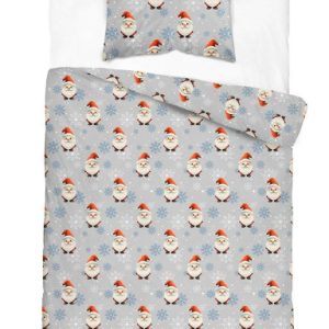 Pościel bawełniana 160×200 szara Mikołaj śnieżynki DreamKids 1065754 Pościel bawełniana 160×200 szara Mikołaj śnieżynki DreamKids 1065754