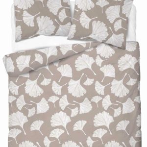 Pościel bawełniana 220×200 beżowa biała liście miłorzębu 5106 B Bawełna 32 1065721 Pościel bawełniana 220×200 beżowa biała liście miłorzębu 5106 B Bawełna 32 1065721