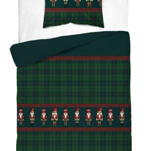 Pościel bawełniana Christmas Comfort 140×200 zielona kratka 1064662