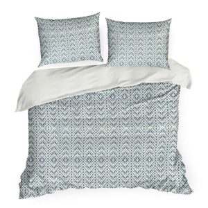 Pościel bawełniana satyna SPRING 160×200 Aztecki Ikat granat krem zamek 1032073