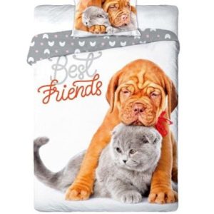 Pościel Best Friends Pies i Kot 140×200 Faro 272674 Pościel Best Friends Pies i Kot 140×200 Faro 272674