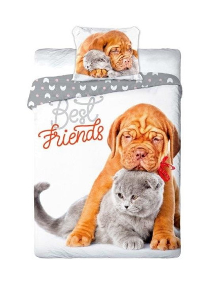 Pościel Best Friends Pies i Kot 140x200 Faro 272674