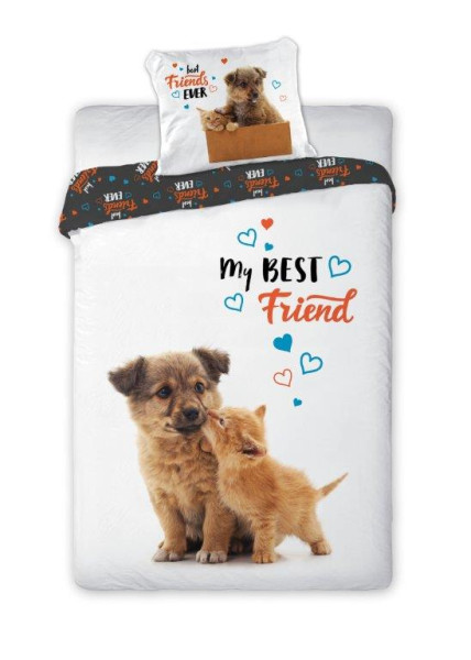 Pościel Best Friends Pies Kot 140x200 Faro 272683