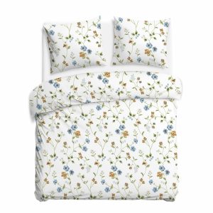 Pościel CottonLove biała pastelowe kwiaty 160×200 + 2 poszewki 969742 Pościel CottonLove biała pastelowe kwiaty 160×200 + 2 poszewki 969742