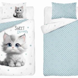Pościel dziecięca 100×135 kotek błękitne gwiazdki – 5518 A – Mayamoo 961779 Pościel dziecięca 100×135 kotek błękitne gwiazdki – 5518 A – Mayamoo 961779