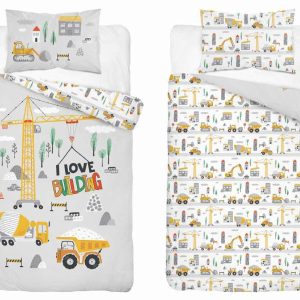 Pościel dziecięca 90×120 budowa jasna szarość – 5516 B – Mayamoo 961778 Pościel dziecięca 90×120 budowa jasna szarość – 5516 B – Mayamoo 961778
