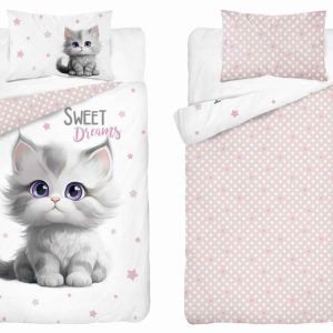 Pościel dziecięca 90×120 kotek różowe gwiazdki – 5518 B – Mayamoo 961706 Pościel dziecięca 90×120 kotek różowe gwiazdki – 5518 B – Mayamoo 961706