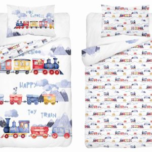 Pościel dziecięca 90×120 pociągi kolorowe Happy Train – 5507 A – Mayamoo 961708 Pościel dziecięca 90×120 pociągi kolorowe Happy Train – 5507 A – Mayamoo 961708