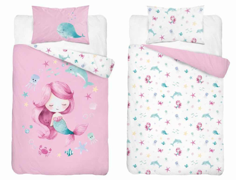 Pościel dziecięca 90x120 syrenka różowa – 5512 A - Mayamoo 961806