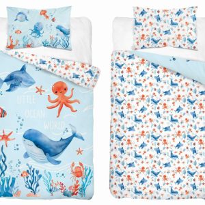 Pościel dziecięca 90×120 – z motywem oceanu – Sweet Dreams 959224 Pościel dziecięca 90×120 – z motywem oceanu – Sweet Dreams 959224