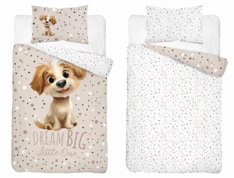 Pościel dziecięca 90x120 - z pieskiem beżowa - Sweet Dreams 959226