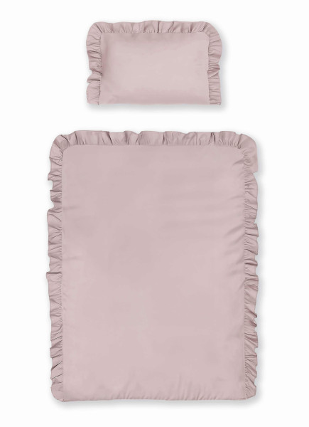 Pościel dziecięca z falbanką Pure Kids różowa 100x135 1065734