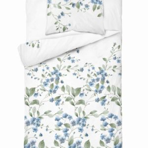Pościel flanelowa 140×200 Pastel Flowers – biała w niebieskie kwiaty 961838 Pościel flanelowa 140×200 Pastel Flowers – biała w niebieskie kwiaty 961838