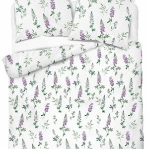 Pościel flanelowa 160×200 biała w fioletowy łubin – Pastel Flowers – 5628 A 1065745 Pościel flanelowa 160×200 biała w fioletowy łubin – Pastel Flowers – 5628 A 1065745