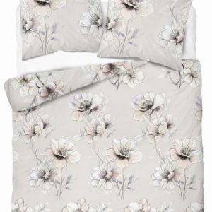 Pościel flanelowa 220×200 jasnoszara w kwiaty pastelowe – Pastel Flowers 1065731 Pościel flanelowa 220×200 jasnoszara w kwiaty pastelowe – Pastel Flowers 1065731
