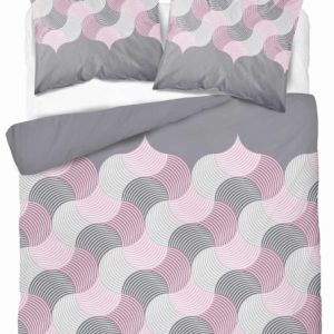 Pościel flanelowa 220×200 Pastel Flowers – szaro-różowe fale geometryczne 961757 Pościel flanelowa 220×200 Pastel Flowers – szaro-różowe fale geometryczne 961757