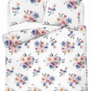 Pościel flanelowa 220×200 Pastel Flowers – turkusowo-fioletowe bukiety 961740 Pościel flanelowa 220×200 Pastel Flowers – turkusowo-fioletowe bukiety 961740