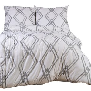 Pościel jersey 160×200 Geometria biała szara JERSEYLOVE 763134 Pościel jersey 160×200 Geometria biała szara JERSEYLOVE 763134