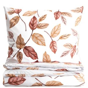 Pościel LEAFY z mikrofibry w motyw liści 220x200cm + 2 x 70x80cm HOMLA 876977 Pościel LEAFY z mikrofibry w motyw liści 220x200cm + 2 x 70x80cm HOMLA 876977