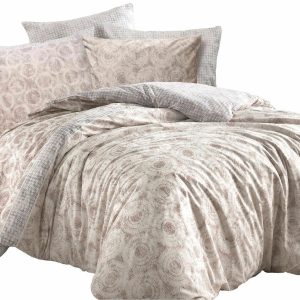 Pościel Octavia Brown 160×200 beżowa szara Cottonlove Exclusive 969725