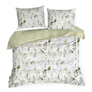 Pościel satynowa 100% bawełna SPRING 220×200 2x70x80 liście zielone 1032075 Pościel satynowa 100% bawełna SPRING 220×200 2x70x80 liście zielone 1032075