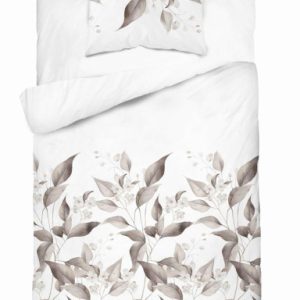 Pościel satynowa 140×200 Beżowa brązowe liscie Home Satin 763858