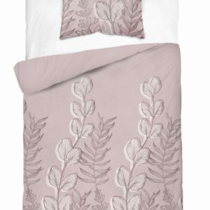 Pościel satynowa 140×200 Pudrowy róż z liśćmi Home Satin 764143 Pościel satynowa 140×200 Pudrowy róż z liśćmi Home Satin 764143