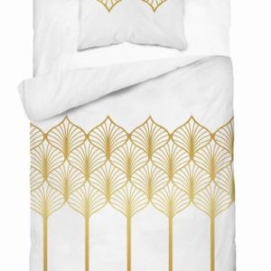 Pościel satynowa 140×200 Złota geometria na białym tłe Home Satin 765298 Pościel satynowa 140×200 Złota geometria na białym tłe Home Satin 765298