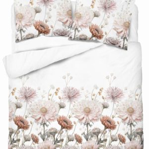 Pościel satynowa 160×200 Biała w pudrowe kwiaty Home Satin 765478 Pościel satynowa 160×200 Biała w pudrowe kwiaty Home Satin 765478