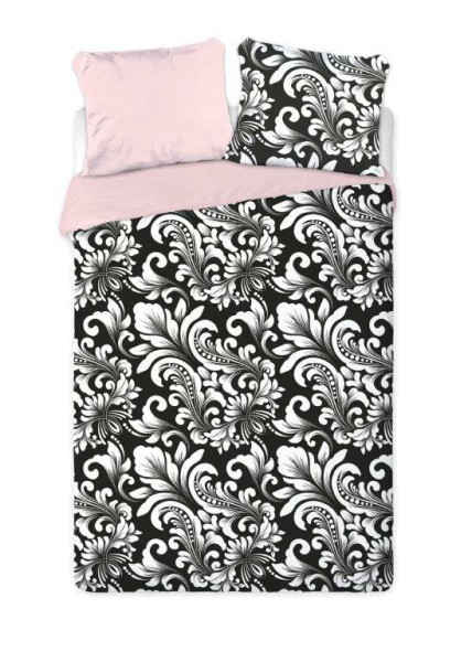 Pościel satynowa 160x200 Elegant orientalna liście dwustronna Faro 1021397