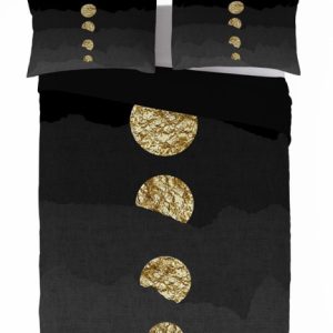 Pościel satynowa 160×200 geometria czarna złota Prestige 774265