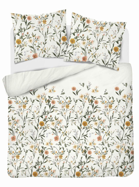 Pościel satynowa 160x200 kremowa w drobne kwiaty – 5538 A – Home Elegance 963791
