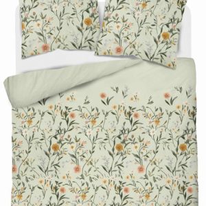 Pościel satynowa 160×200 miętowa drobne kwiaty – 5538 B – Home Elegance 963773
