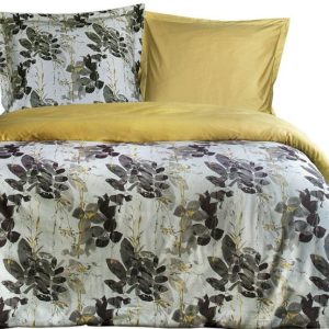 Pościel satynowa 160×200 Olivia w pudełku liście szara Luxury Premium 763112 Pościel satynowa 160×200 Olivia w pudełku liście szara Luxury Premium 763112