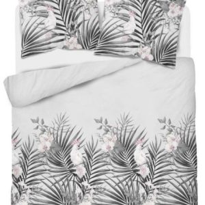 Pościel satynowa 160×200 szara liście Home Satin 765361 Pościel satynowa 160×200 szara liście Home Satin 765361