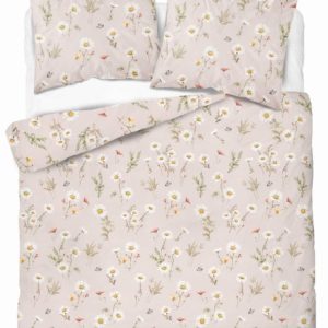 Pościel satynowa 220×200 Ciepły beż w kwiaty Home Satin 765346