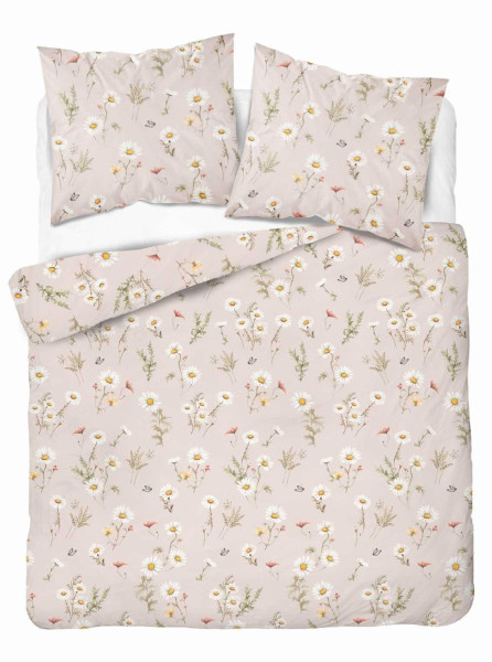 Pościel satynowa 220x200 Ciepły beż w kwiaty Home Satin 765346