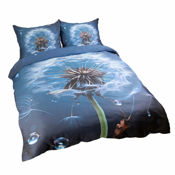 Pościel satynowa 220x200 Dmuchawiec granatowa SATYNLOVE PREMIUM 764269