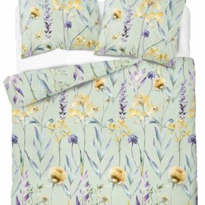 Pościel satynowa 220×200 miętowa w pastelowe kwiaty – Botanica Satin 1065778 Pościel satynowa 220×200 miętowa w pastelowe kwiaty – Botanica Satin 1065778